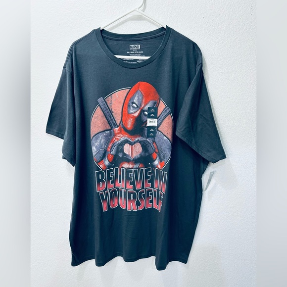 Marvel Deadpool Men's T-Shirt - "Believe in Yourself " Short Sleeve  3XL - Picture 2 of 6
